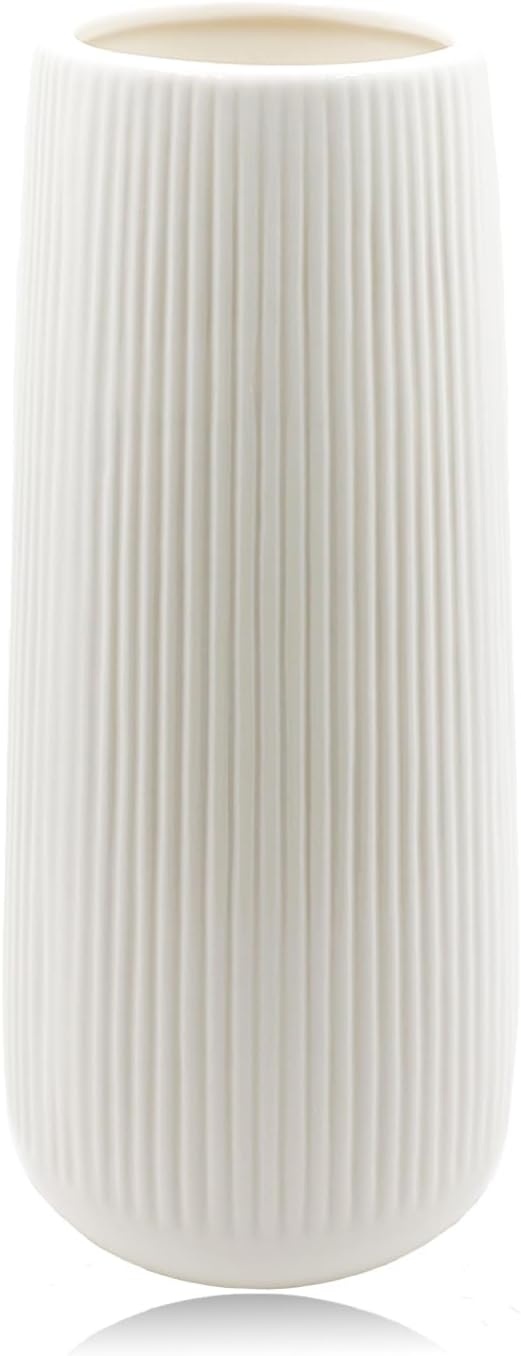 Keramische Vaas Wit 20cm Hoog - Modern Boho - 57% Korting!