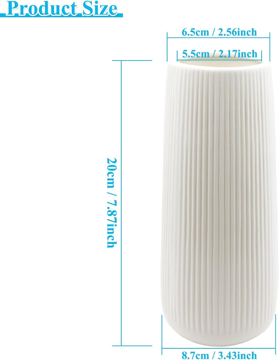 Keramische Vaas Wit 20cm Hoog - Modern Boho - 57% Korting!