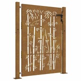 vidaXL Poort 105x155 cm bamboe-ontwerp cortenstaal