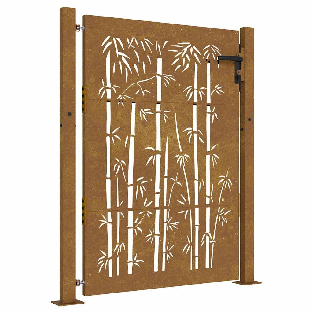 vidaXL Poort 105x155 cm bamboe-ontwerp cortenstaal