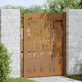 vidaXL Poort 105x155 cm bamboe-ontwerp cortenstaal