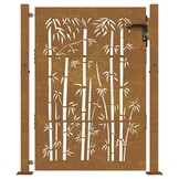vidaXL Poort 105x155 cm bamboe-ontwerp cortenstaal