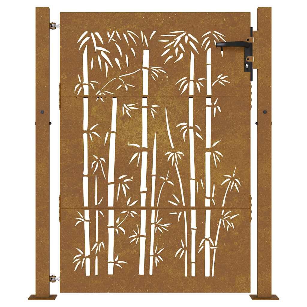 vidaXL Poort 105x155 cm bamboe-ontwerp cortenstaal
