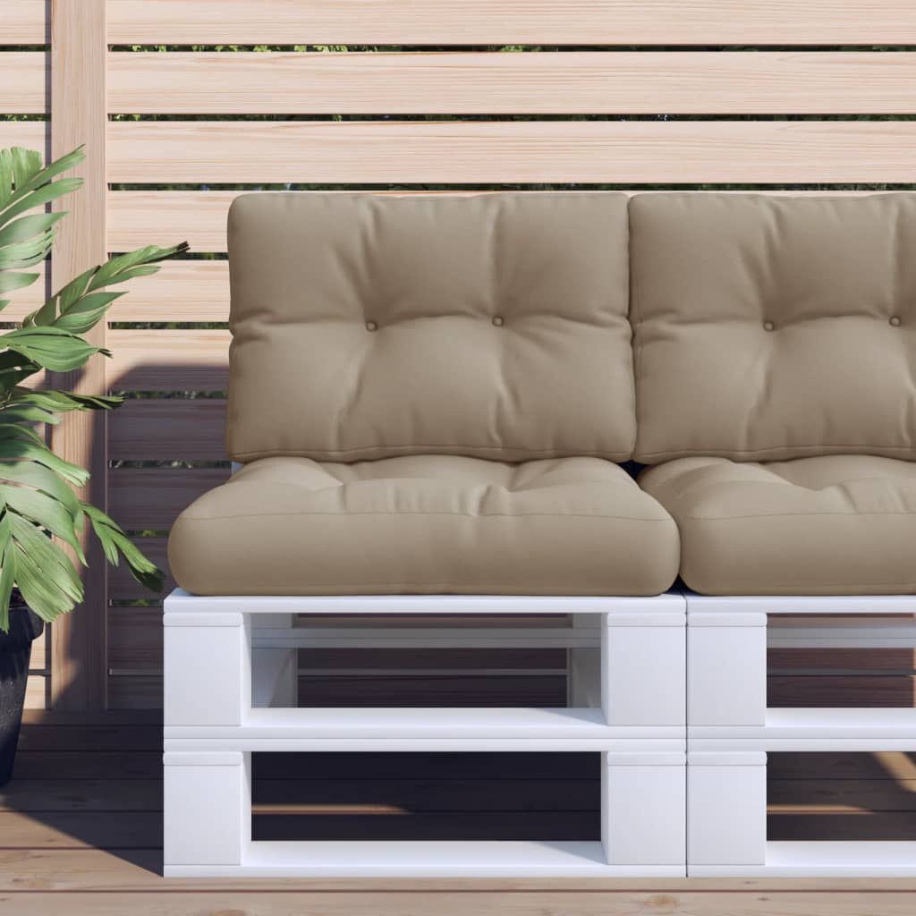 vidaXL Palletkussens 2 stuks Stoffen Taupe - 40% Korting!