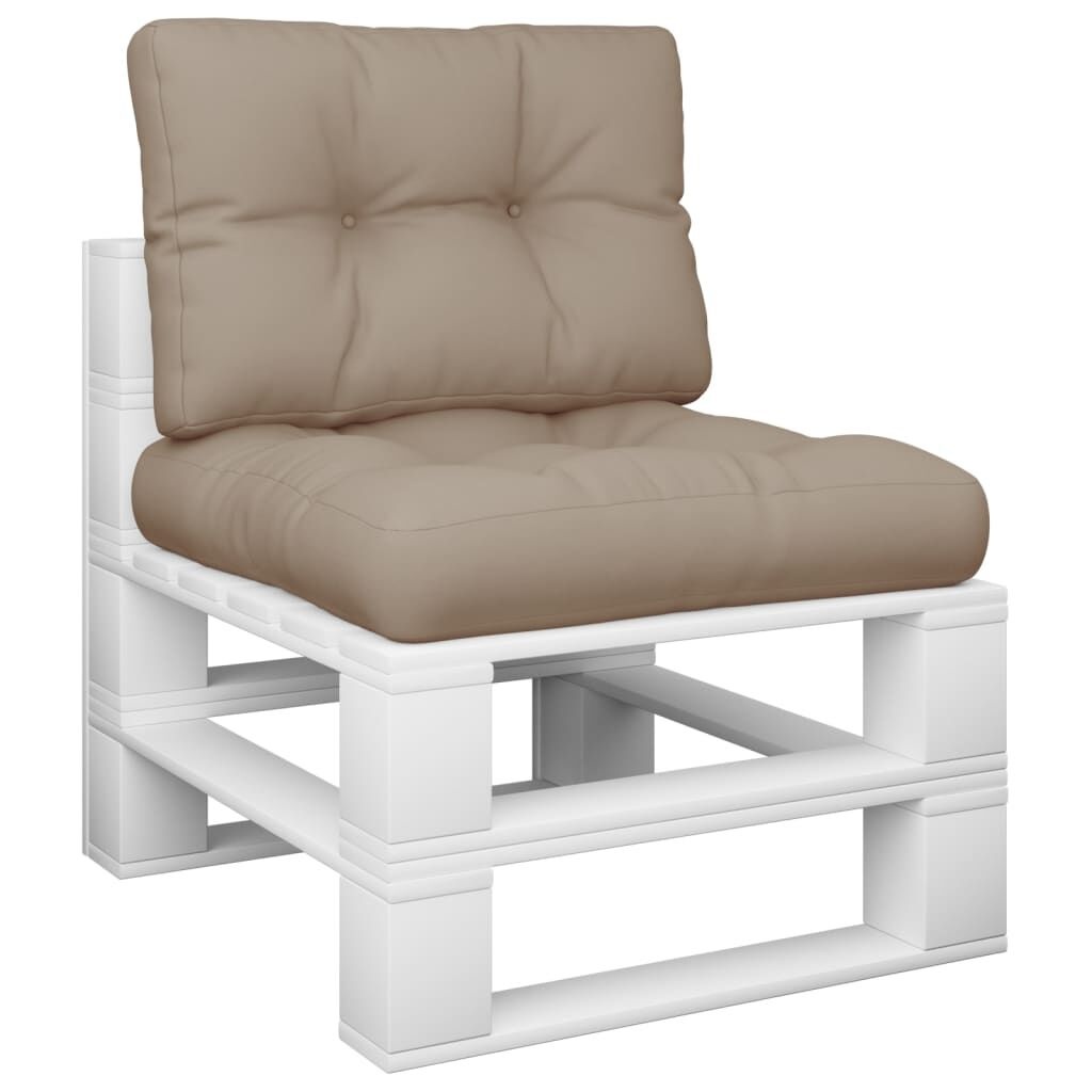 vidaXL Palletkussens 2 stuks Stoffen Taupe - 40% Korting!