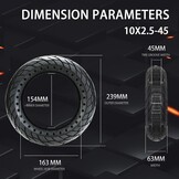 Massieve Scooterbanden 10x2.50 10 inch 60/70-6,5 Volrubber voor Ninebot Max G30D/G30, Soflow SO4 Pro/S06, Hiboy S2 Pro/Max incl. stickers & gereedscha