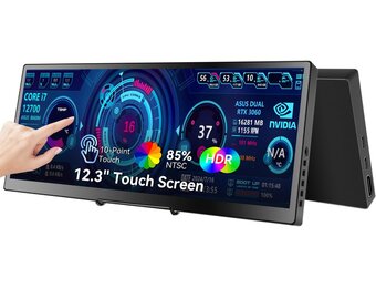 Prechen 12.3 inch Portable Touchscreen Monitor - 1920x720 IPS - Zwart