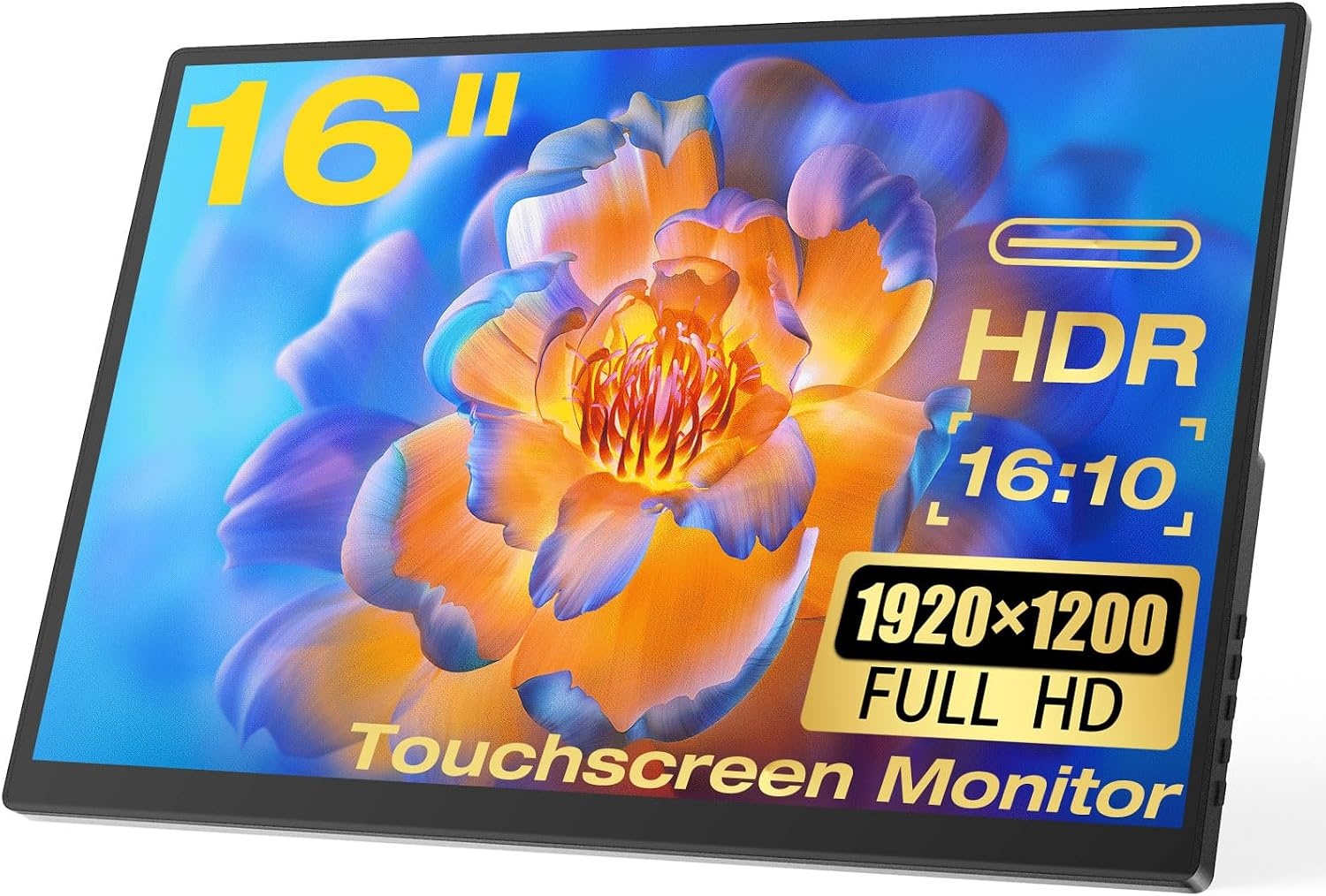 ZFTVNIE Portable Monitor 16 inch Touchscreen Full HD 1920x1200 IPS - USB-C & HDMI