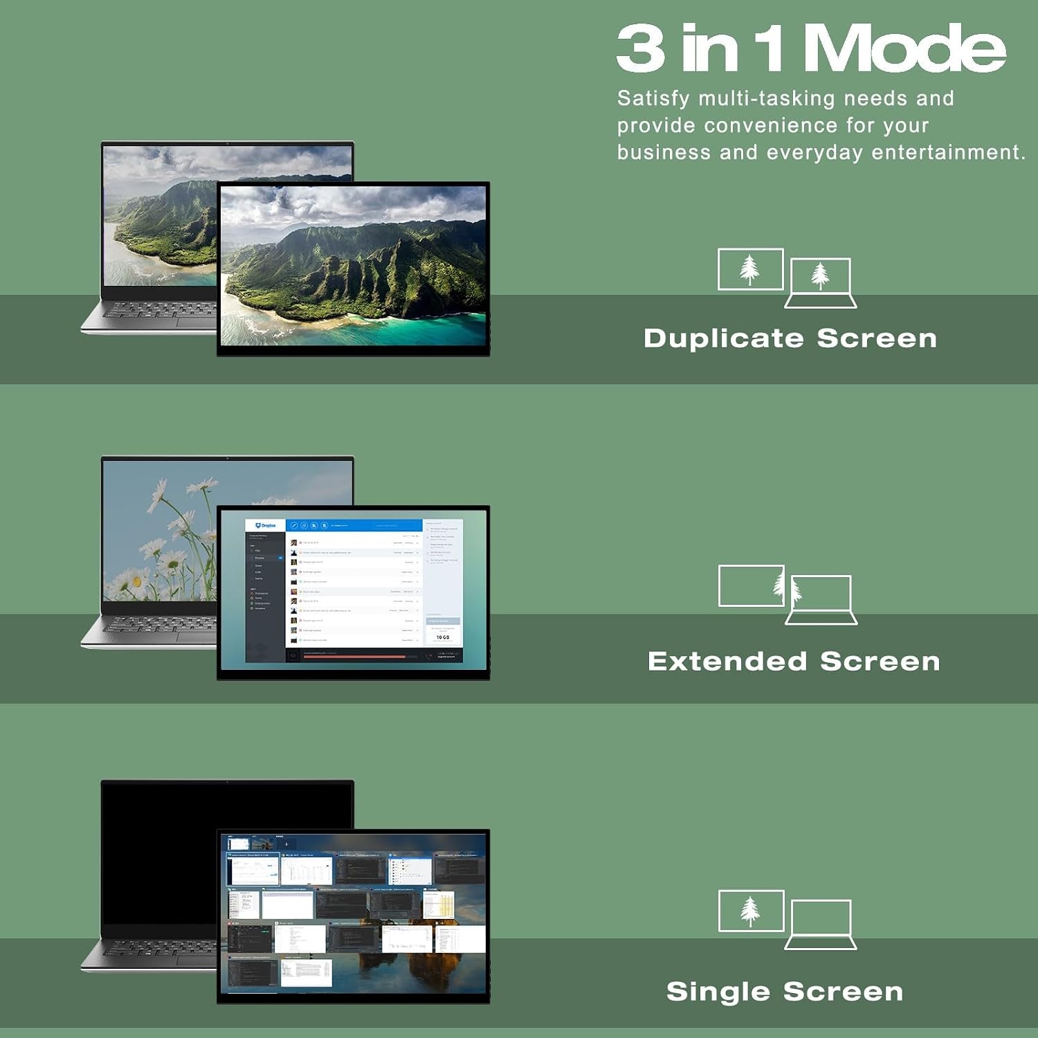 ZFTVNIE Portable Monitor 16 inch Touchscreen Full HD 1920x1200 IPS - USB-C & HDMI