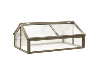 vidaXL Broeikas 114x80x50 cm vurenhout grijs