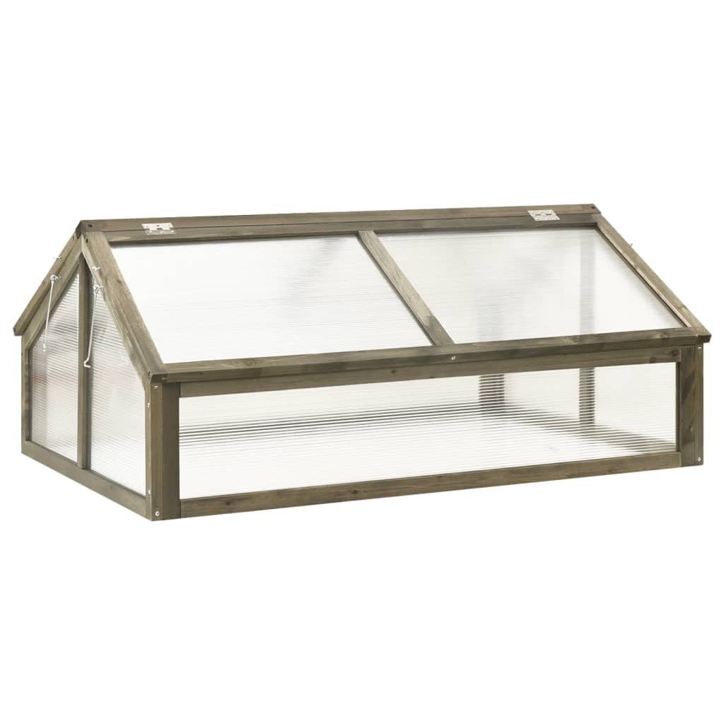 vidaXL Broeikas 114x80x50 cm vurenhout grijs