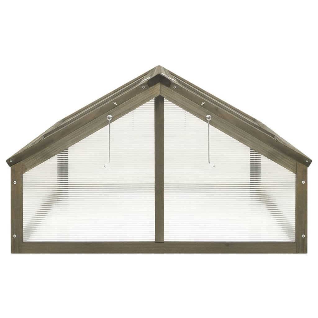vidaXL Broeikas 114x80x50 cm vurenhout grijs
