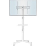 BONTEC Mobiele TV Standaard op Wielen - 23 tot 60 inch - Met Laptop Plank - Wit