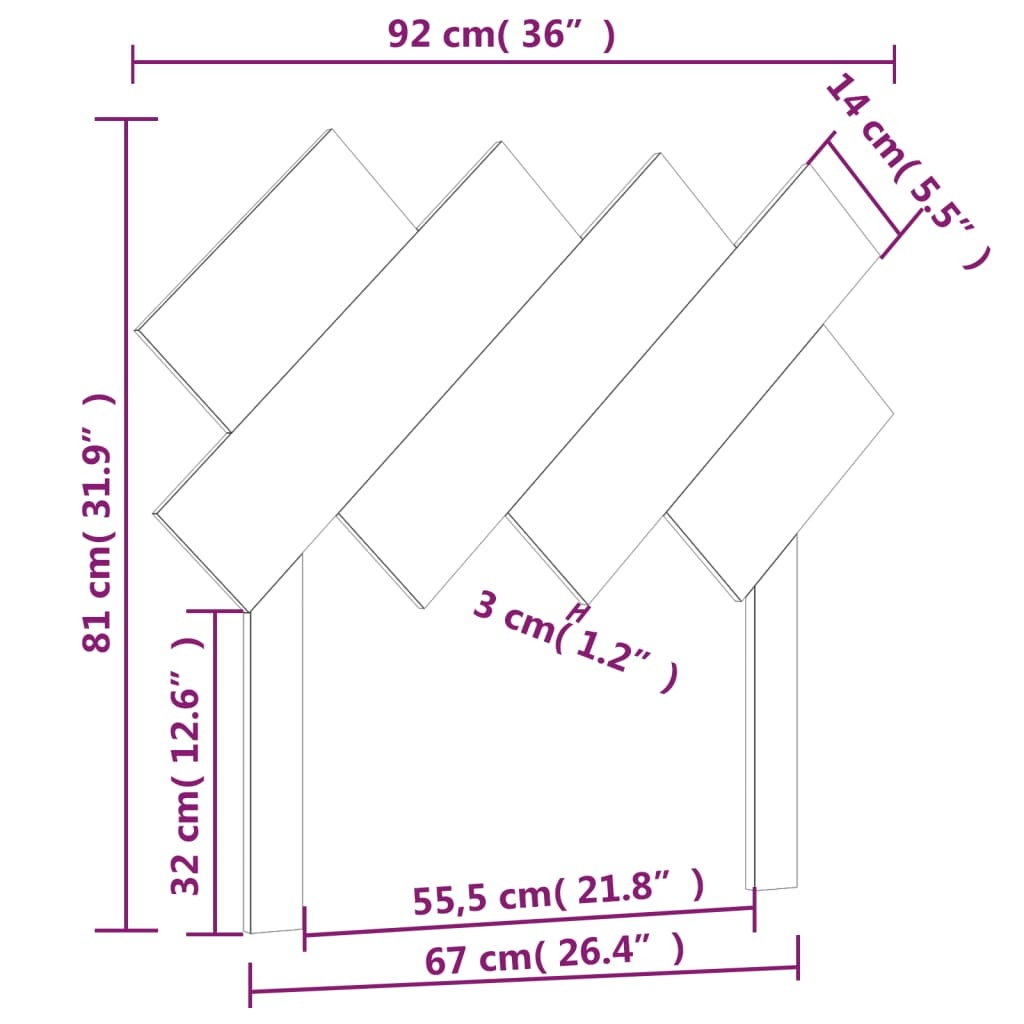Hoofdbord Grenenhout 92x3x81 cm - 41% Korting!