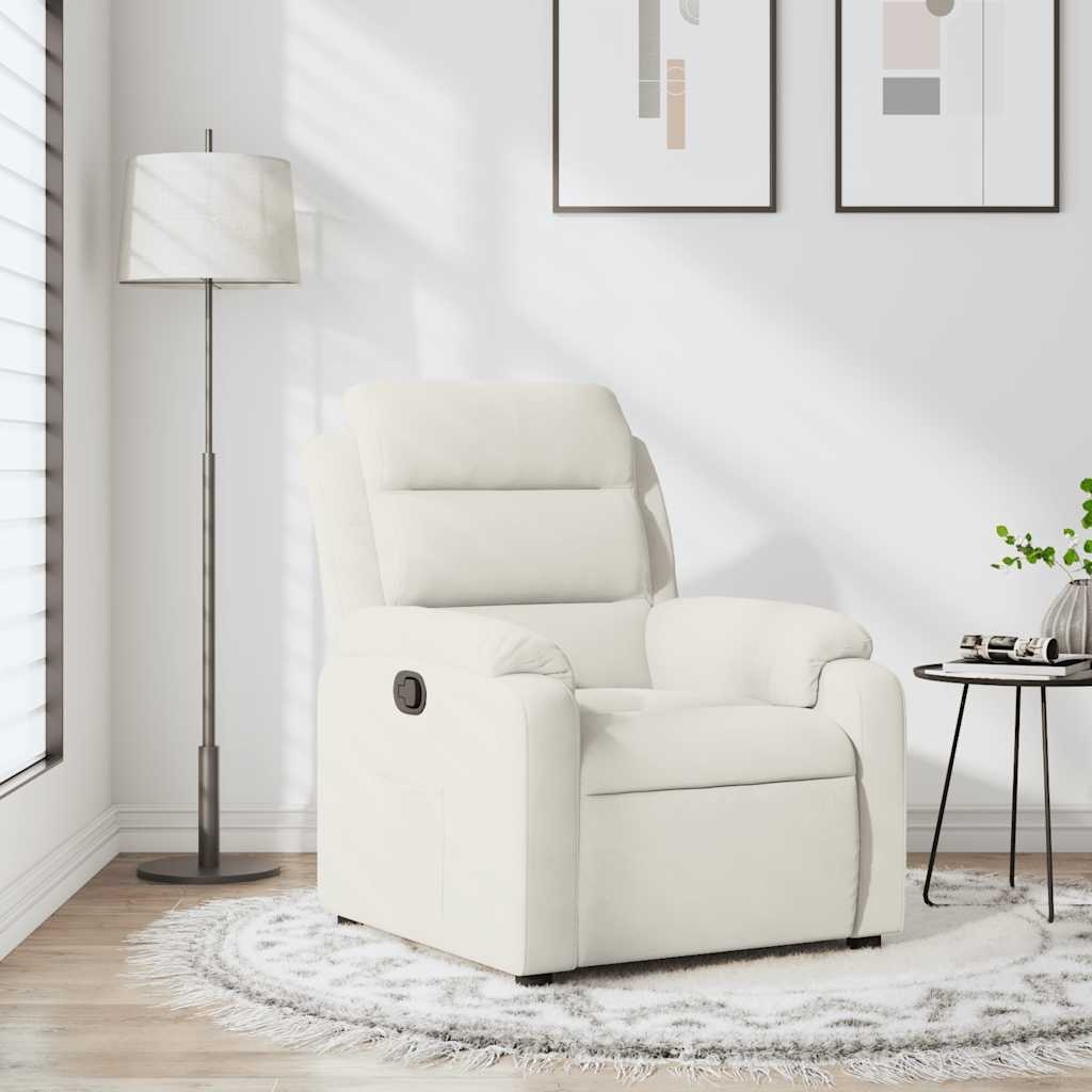 vidaXL Fauteuil verstelbaar fluweel crèmekleurig