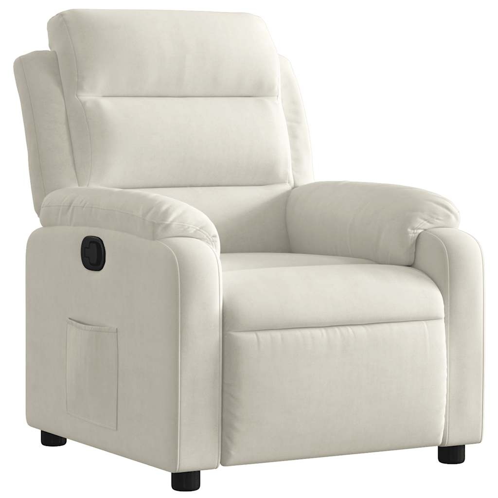 vidaXL Fauteuil verstelbaar fluweel crèmekleurig