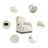 vidaXL Fauteuil verstelbaar fluweel crèmekleurig