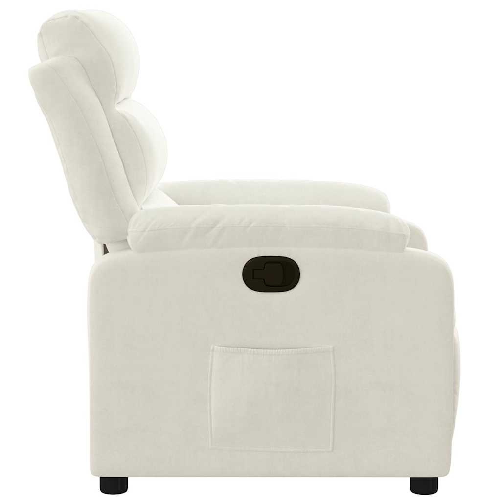 vidaXL Fauteuil verstelbaar fluweel crèmekleurig