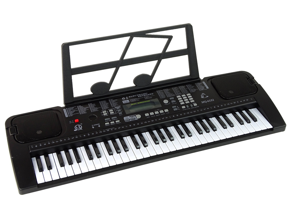 Keyboard piano - 70x23x7cm - met microfoon - zwart