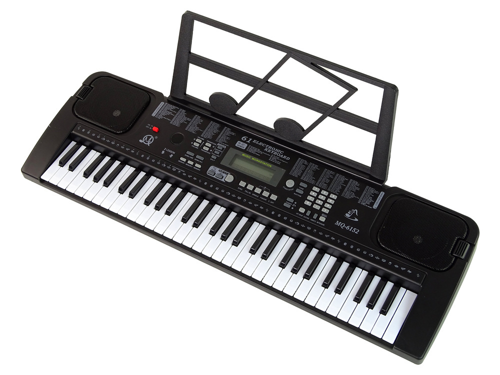 Keyboard piano - 70x23x7cm - met microfoon - zwart