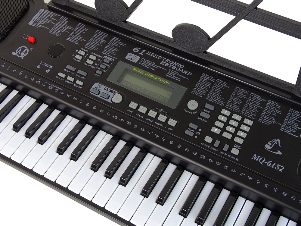Keyboard piano - 70x23x7cm - met microfoon - zwart