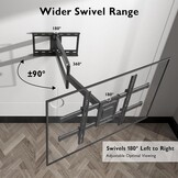 BONTEC TV-Wandbeugel met extra lange uitschuifbare arm 1040 mm - Zwart