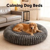 SHJOEE Donut Hondenbed en Kattenmand - Pluche - Grijs - 50 cm