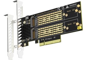 M.2 NVMe PCIe 4.0 X8 Adapter voor 2 SSD's - 73% Korting