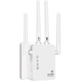 Wifi-signaalversterker voor maximaal 6.000 m² en 60 apparaten, wifi-versterker met groot bereik en Ethernet-poort, toegangspunt, configuratie met 1 knop
