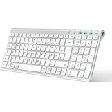 iClever Bluetooth Keyboard BK10, Rechargeable Keyboard Bluetooth Ergonomic Full Size German Standard QWERTZ stable connection for iPad, iPhone, Mac, iOS, Android, Win