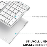 iClever Bluetooth Keyboard BK10, Rechargeable Keyboard Bluetooth Ergonomic Full Size German Standard QWERTZ stable connection for iPad, iPhone, Mac, iOS, Android, Win