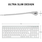 iClever Bluetooth Keyboard BK10, Rechargeable Keyboard Bluetooth Ergonomic Full Size German Standard QWERTZ stable connection for iPad, iPhone, Mac, iOS, Android, Win