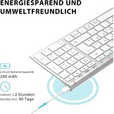iClever Bluetooth Keyboard BK10, Rechargeable Keyboard Bluetooth Ergonomic Full Size German Standard QWERTZ stable connection for iPad, iPhone, Mac, iOS, Android, Win