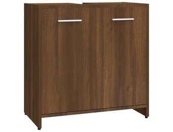 vidaXL Badkamerkast 60x33x60 cm bewerkt hout bruin eikenkleur