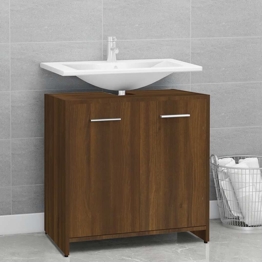 vidaXL Badkamerkast 60x33x60 cm bewerkt hout bruin eikenkleur