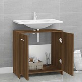 vidaXL Badkamerkast 60x33x60 cm bewerkt hout bruin eikenkleur