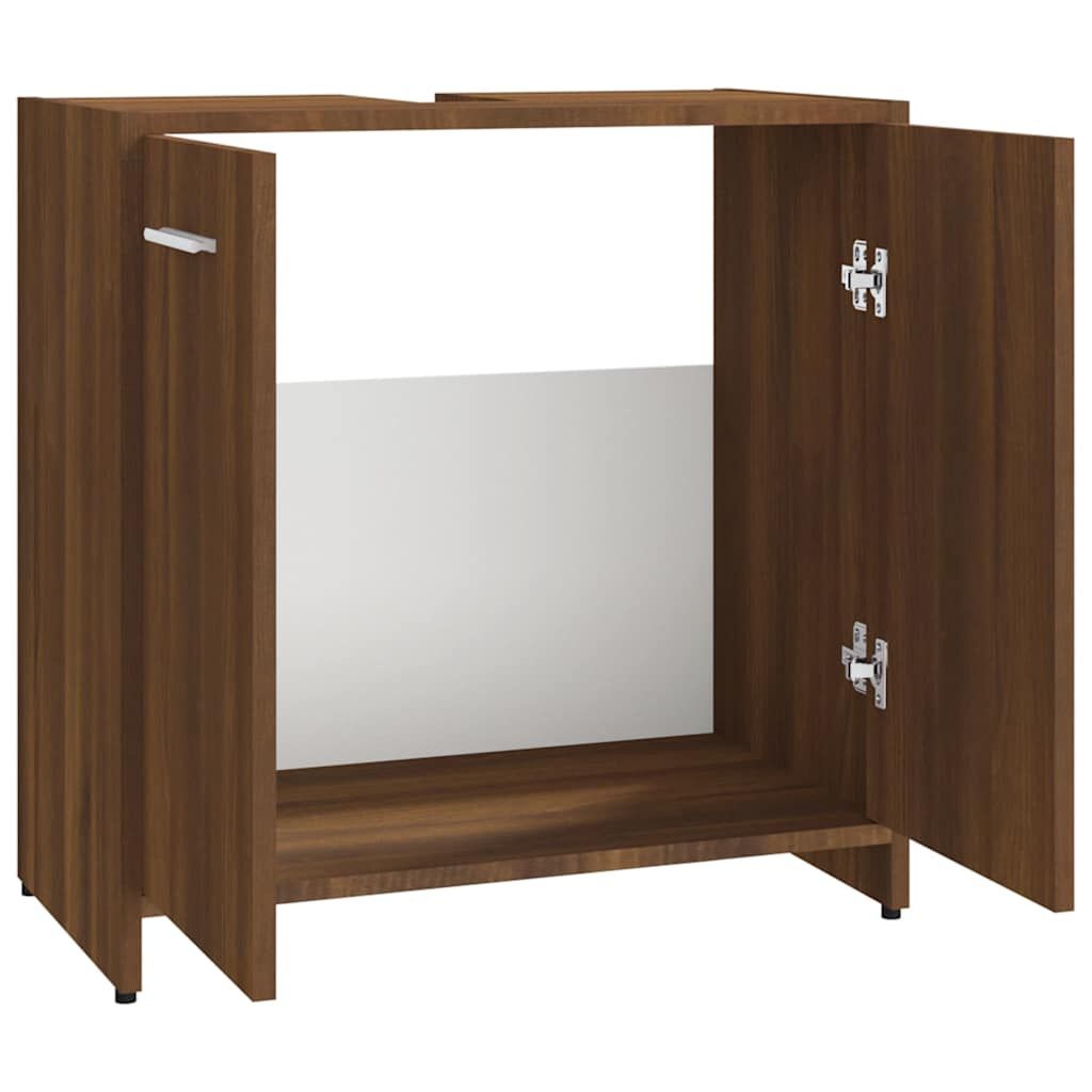 vidaXL Badkamerkast 60x33x60 cm bewerkt hout bruin eikenkleur