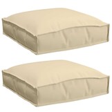 vidaXL Palletkussen voor zitting 2 pcs Beige 40 x 40 x 8 cm