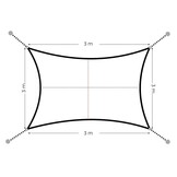 Multifunctioneel Schaduwdoek 3x3m - Zon- en Regenbescherming - Tuinzeil Grijs