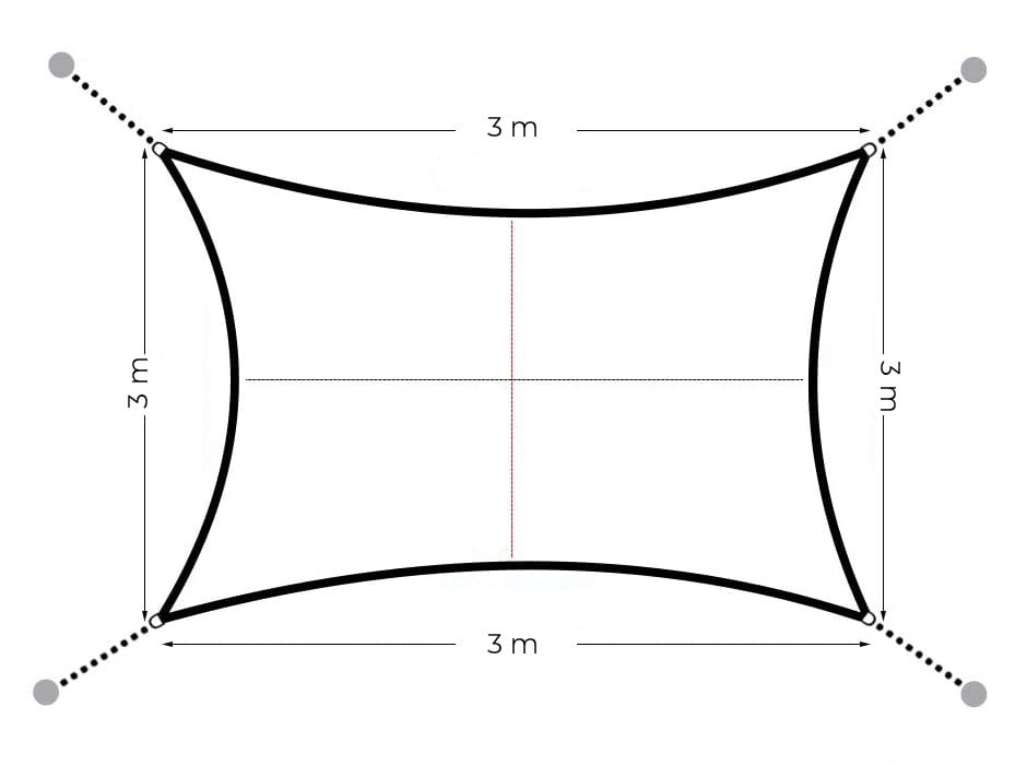 Multifunctioneel Schaduwdoek 3x3m - Zon- en Regenbescherming - Tuinzeil Grijs
