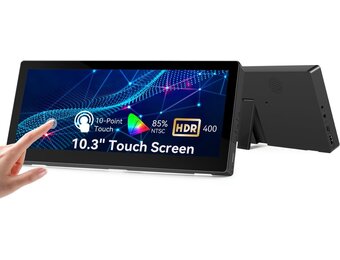 Prechen 10,3 inch Portable Touchscreen Monitor - Stretched Bar Display 1920 x 720 - Zwart
