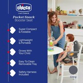Chicco Pocket Snack Verhoogde Kinderstoel - Dark Grey