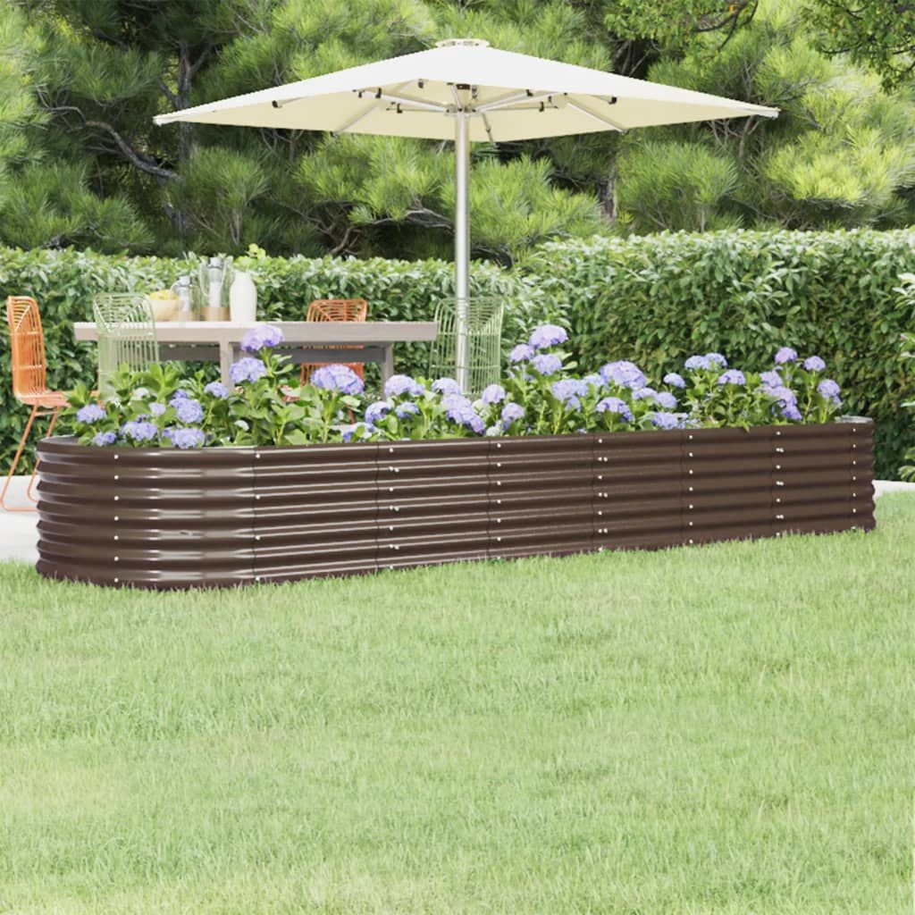 Stevige Plantenbak Staal 296x80x36 cm Bruin - 34% Korting