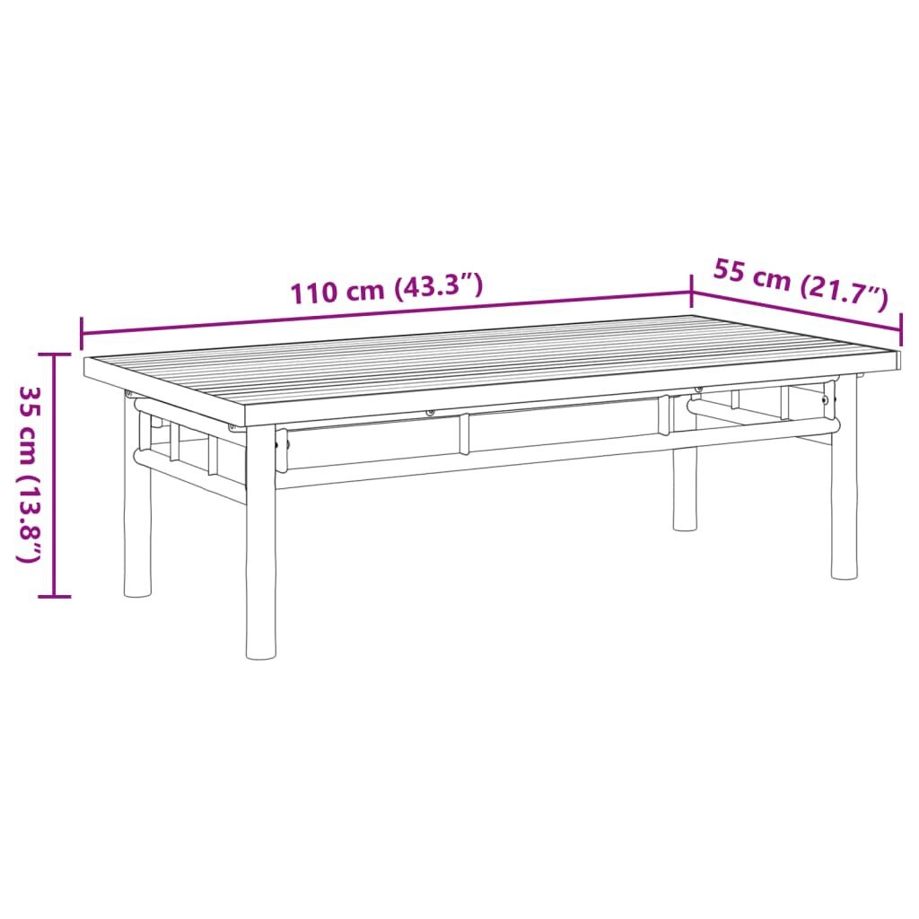 vidaXL Salontafel 110x55x35 cm bamboe