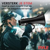 Pyle Megaphone 50 Watt - Draagbare Speaker met Microfoon, Sirene en LED - Zwart
