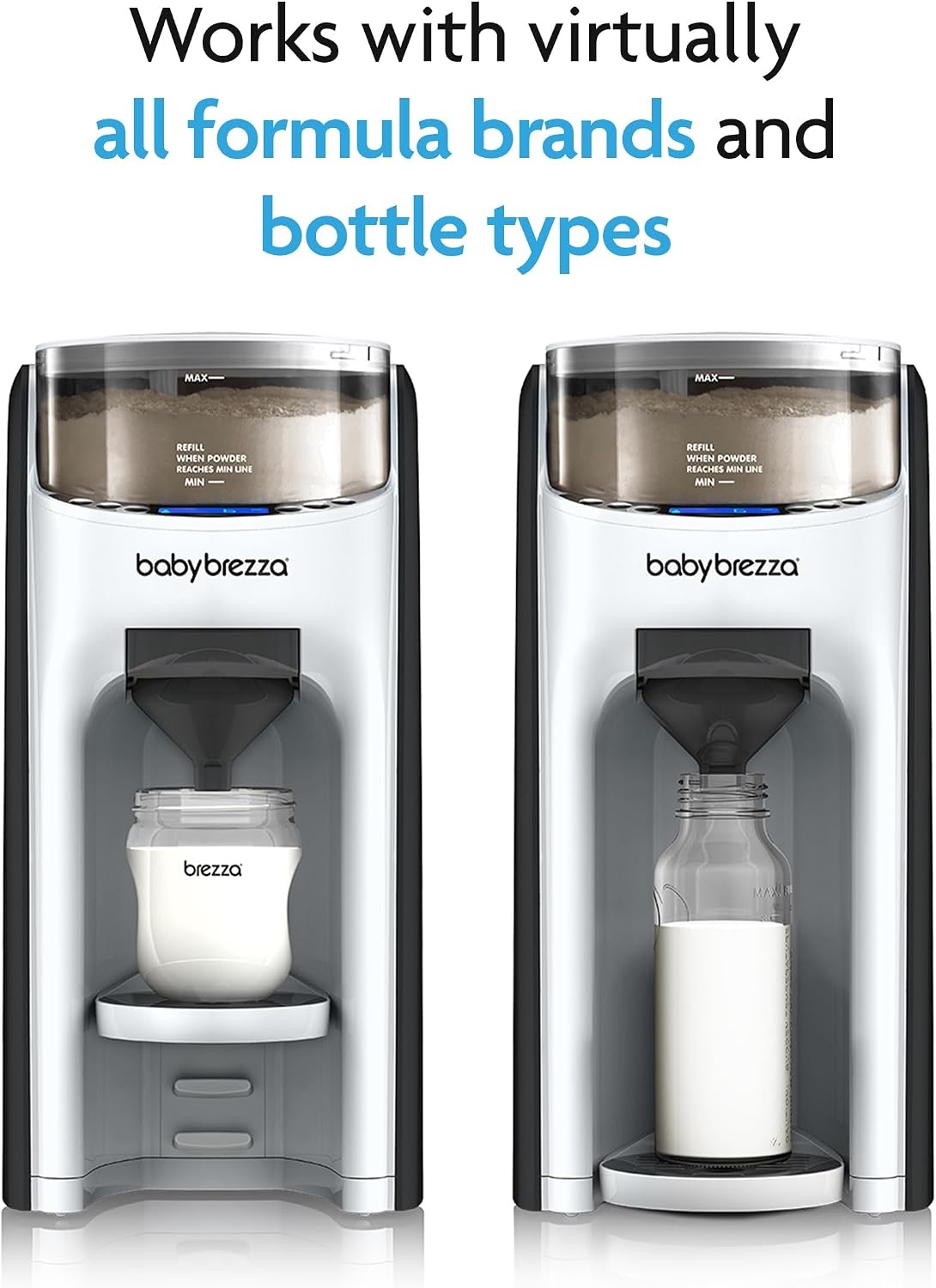 Formula Pro Advanced Automatic Bottle Maker, Black and White, Baby Brezza with Extra Funnel Set