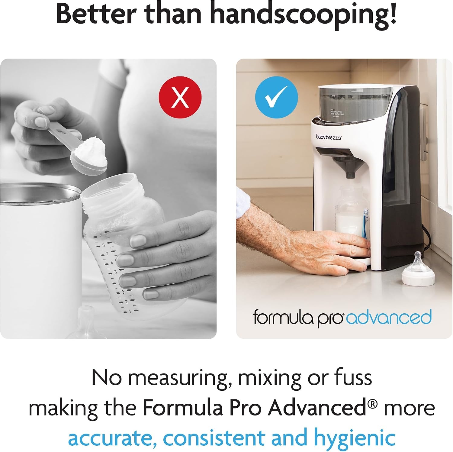 Formula Pro Advanced Automatic Bottle Maker, Black and White, Baby Brezza with Extra Funnel Set