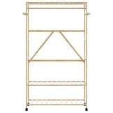 vidaXL Kledingrek met schappen en wielen 110x40x180 cm bamboe