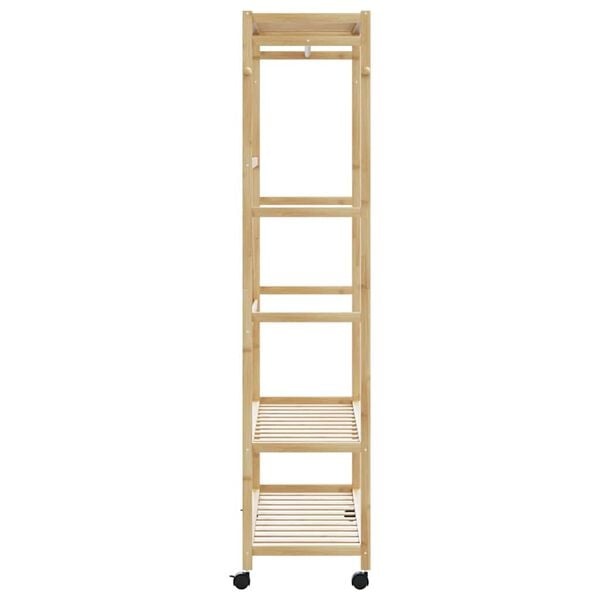 vidaXL Kledingrek met schappen en wielen 110x40x180 cm bamboe