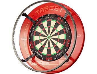 Target Darts Corona Vision Dartbord-lichtsysteem, zwarte dartlichtring, led-verlichting, dartbord beschermring, dart-accessoires, dartsurround, dartverlichting